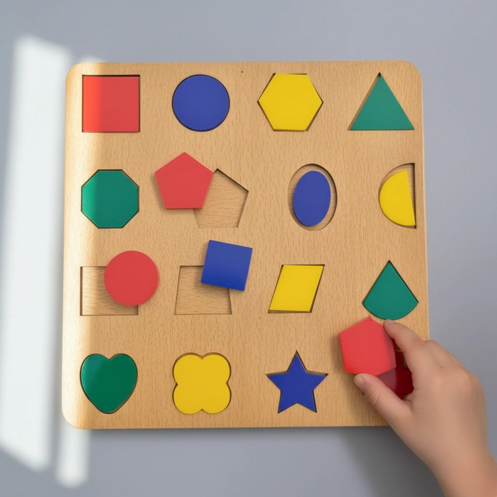 Montessori 4-in-1 Wooden Learning Puzzle Set (English, Urdu, Numbers & Alphabets)