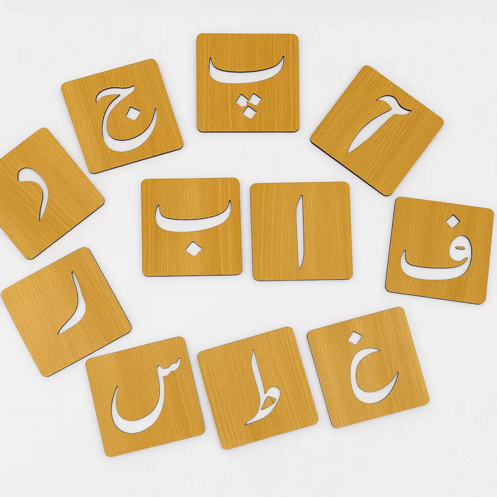 38 Urdu Letters Wooden Learning Blocks for Kids