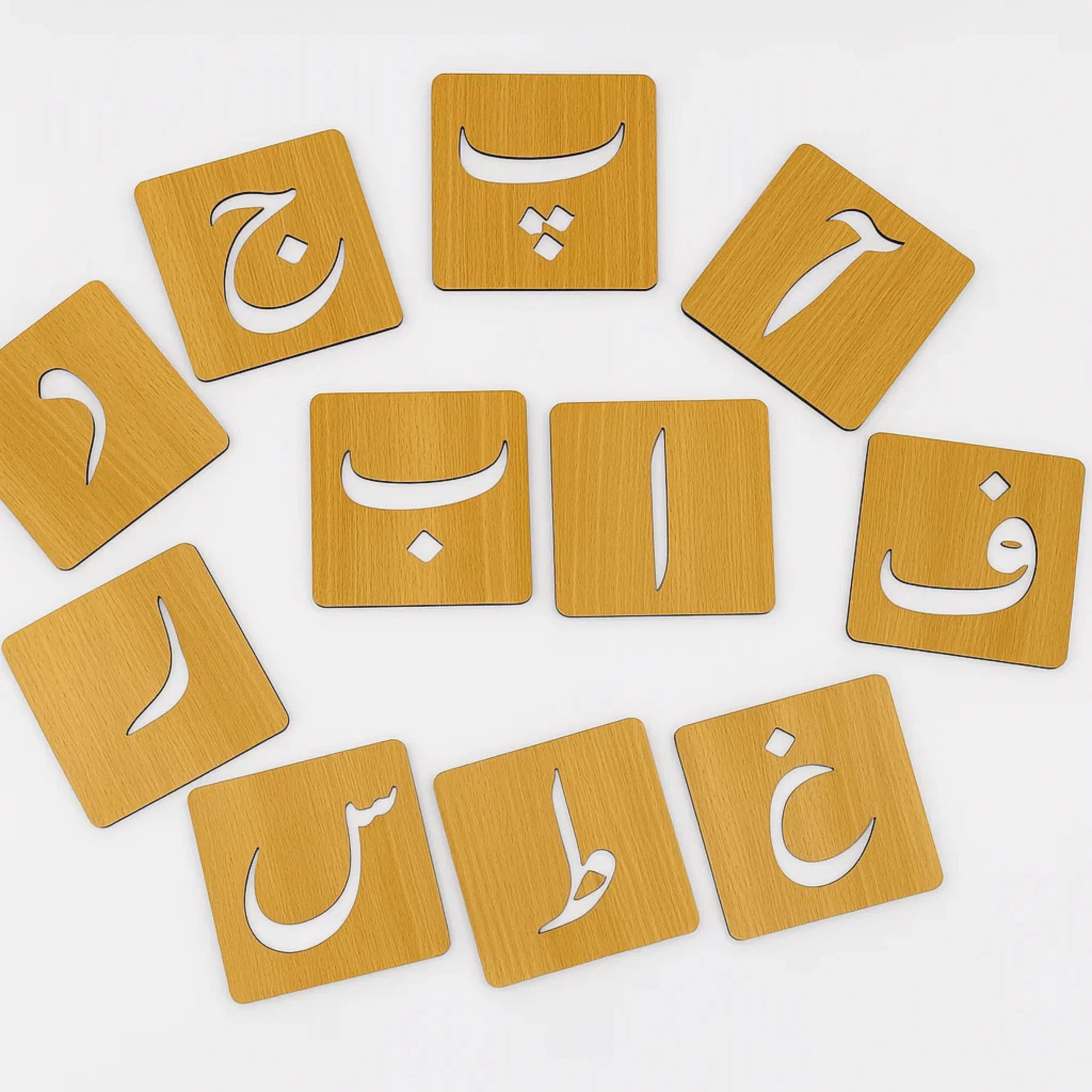 38 Urdu Letters Wooden Learning Blocks for Kids