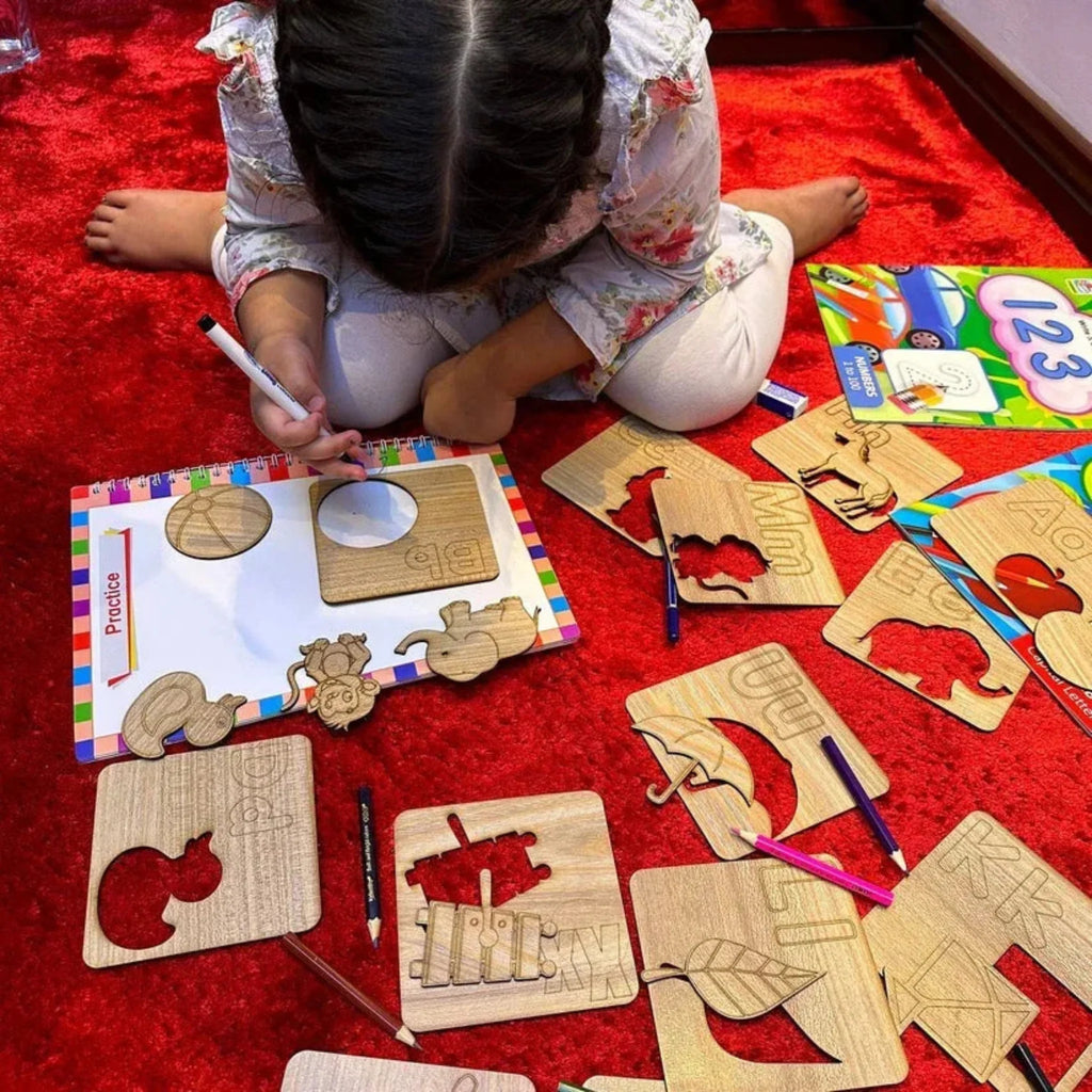 26-Piece English Alphabet Wooden Learning Puzzle Set for Kids (A–Z Letters with Pictures)