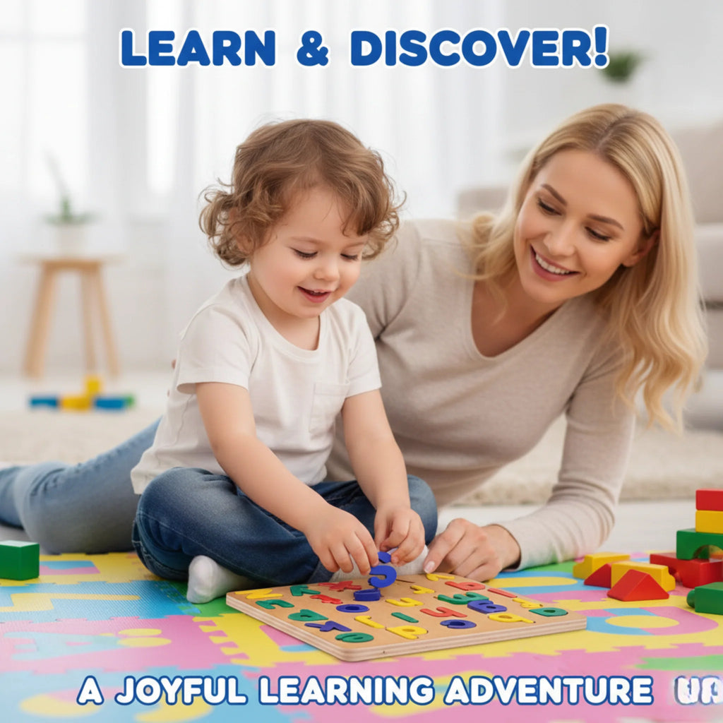 Montessori Wooden English Alphabet Puzzle Board (Lowercase a–z)