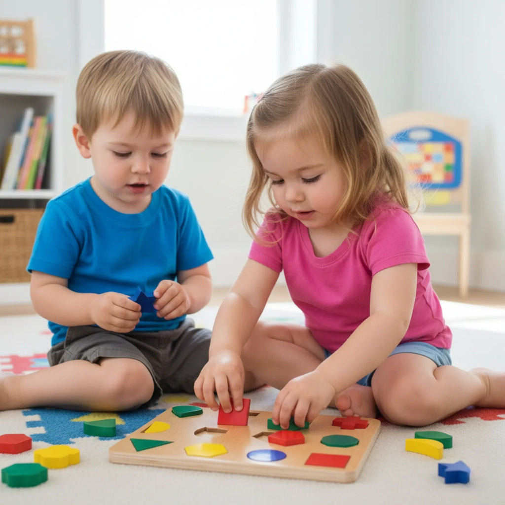 5-in-1 Wooden Learning Puzzle Set for Kids – Urdu, English, Numbers & Shapes Boards