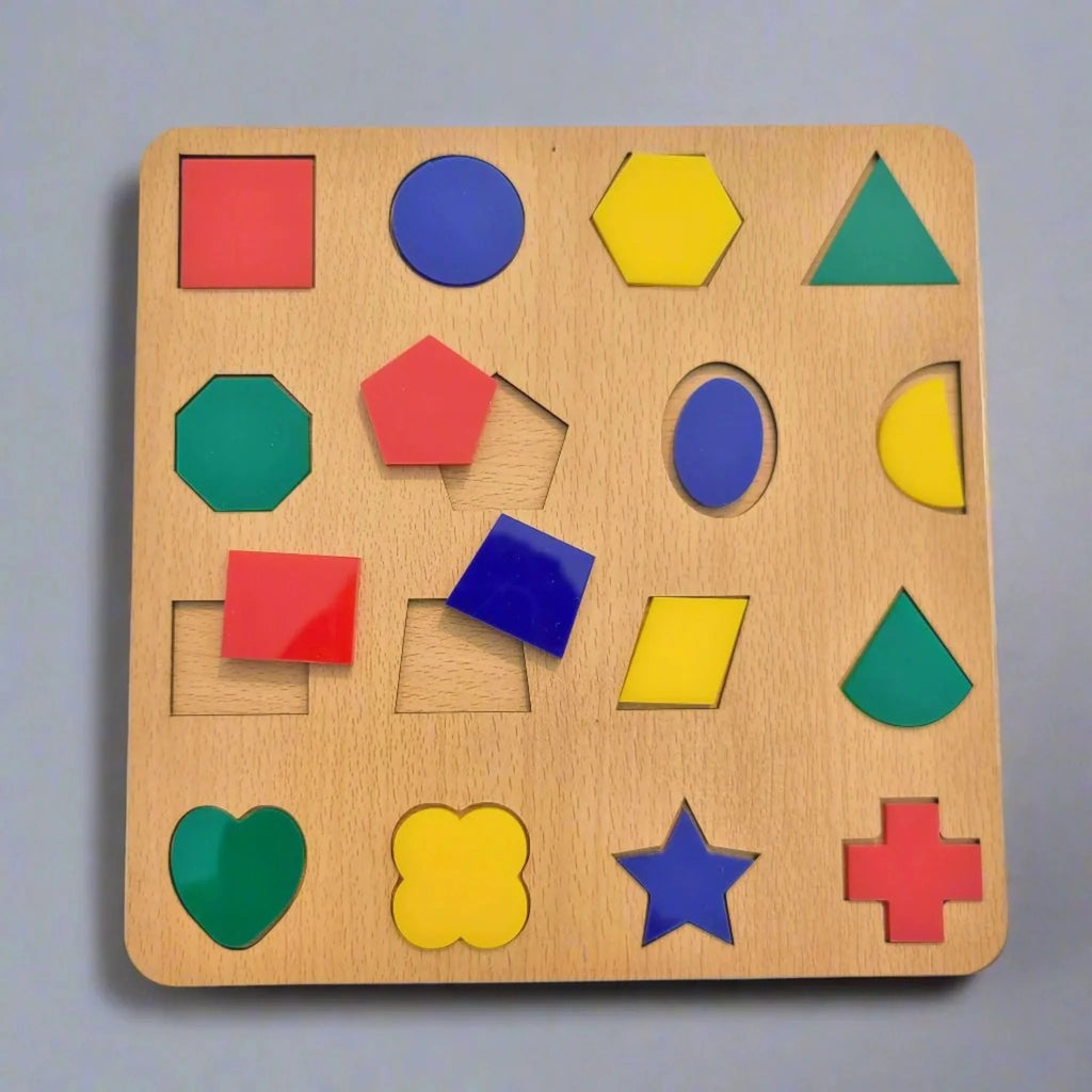 Montessori Wooden Geometric Shapes Puzzle Board