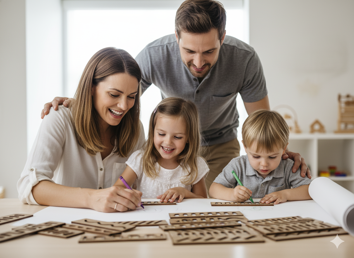 Wooden Drawing Stencils Kit – Creative Shapes & Patterns