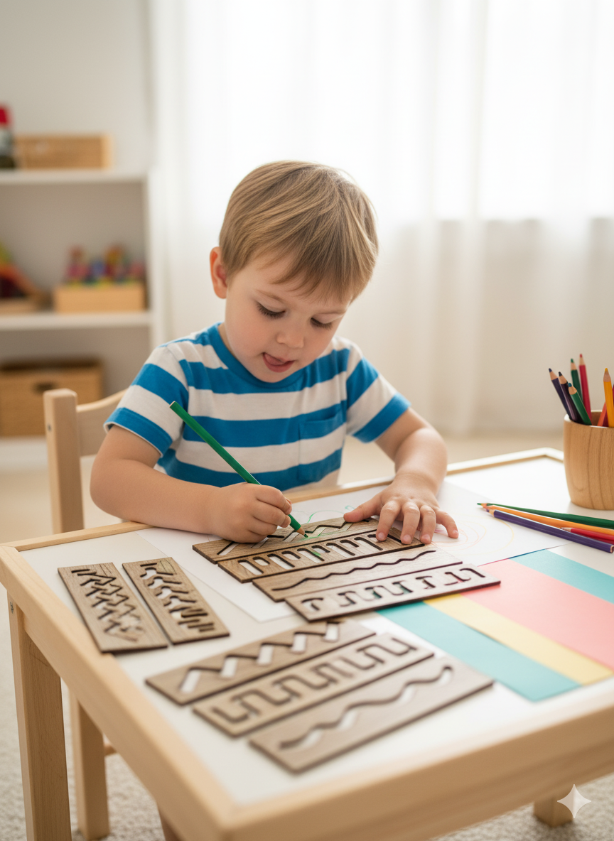 Wooden Drawing Stencils Kit – Creative Shapes & Patterns