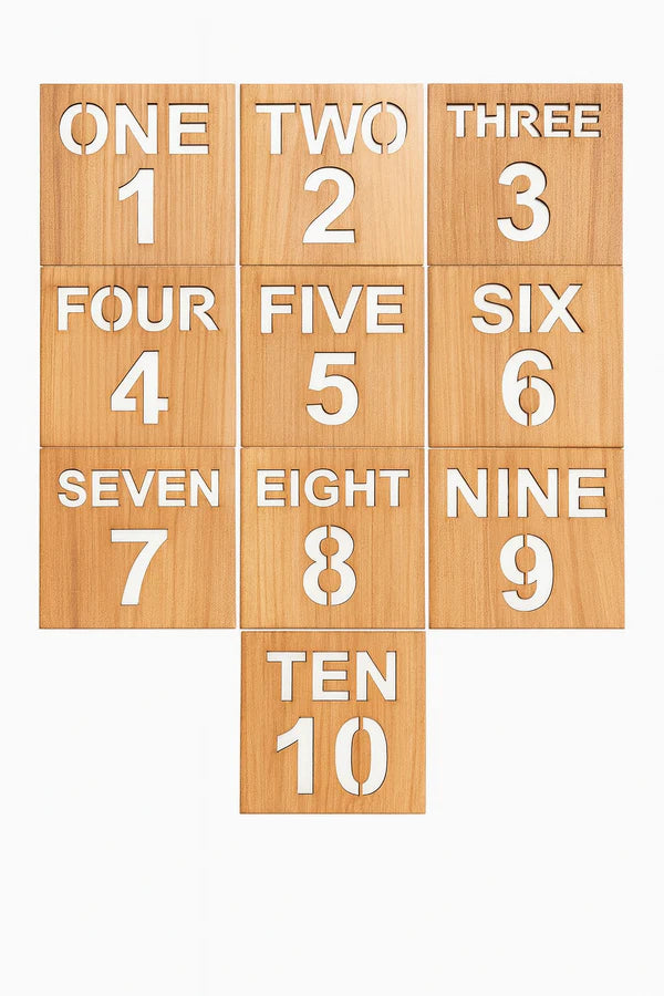 Wooden Number Stencil Learning Set (1–10)