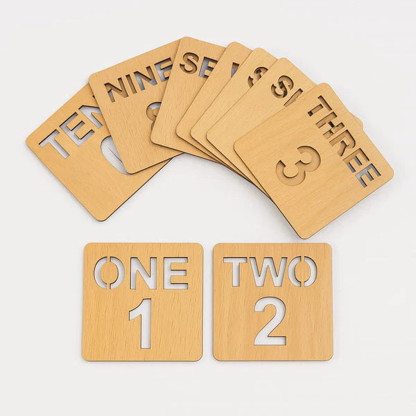 Wooden Number Stencil Learning Set (1–10)